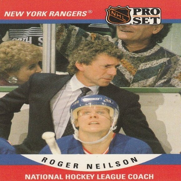 Roger Neilson - New York Rangers Coach - 1990 Pro Set Card - Card Number 672 - Picture 1 of 2